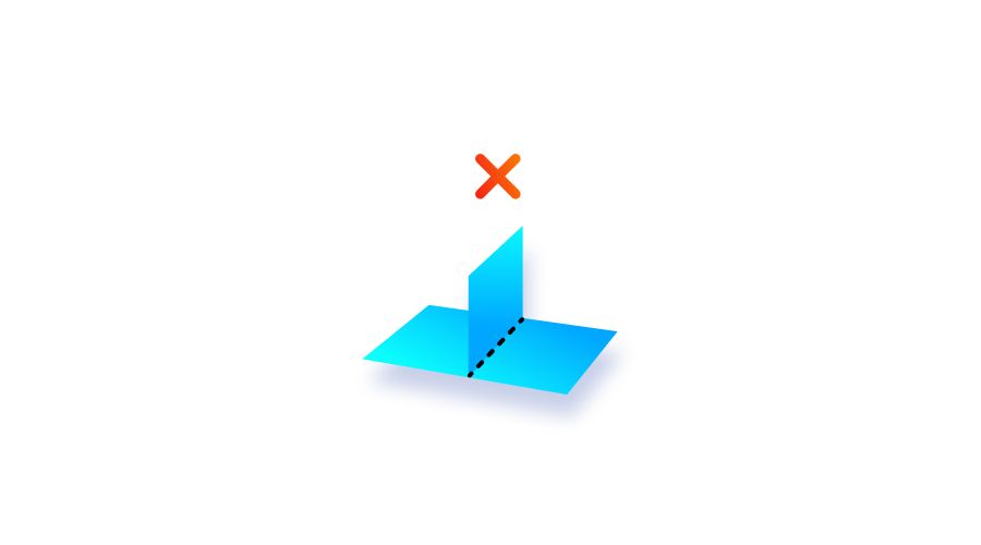 Model of a non-manifold object with connecting faces attached at a shared edge